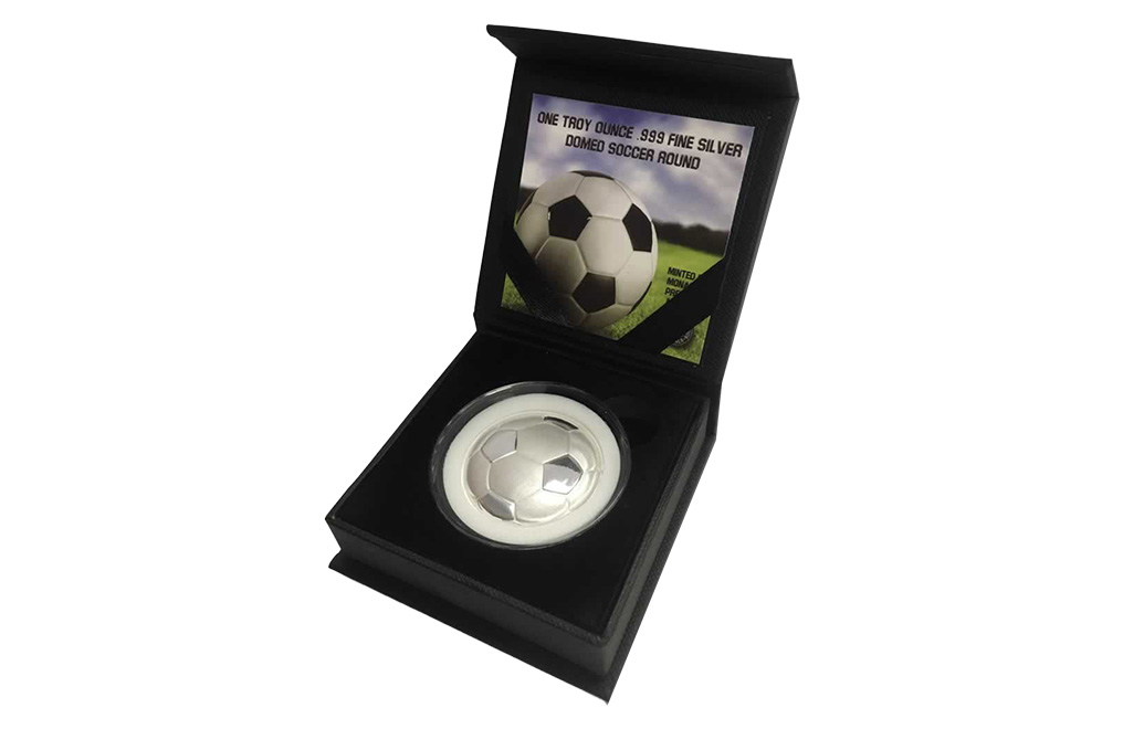 Buy 1 oz Silver Curved Domed 3D Soccer Ball Round, image 5