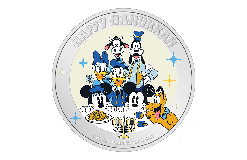 Buy 1 oz Silver Disney Season's Greetings -Happy Hanukkah - Coin (2024), image 0