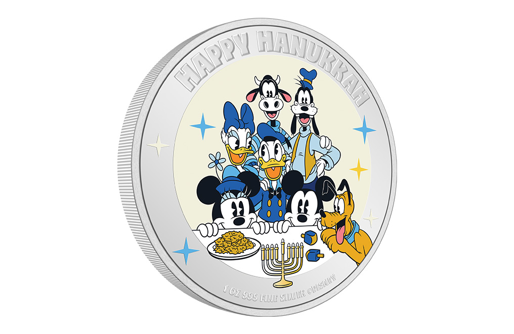 Buy 1 oz Silver Disney Season's Greetings -Happy Hanukkah - Coin (2024), image 1