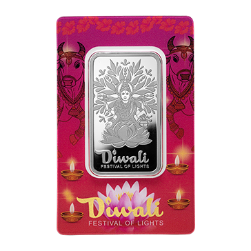 Buy 1 oz Silver Diwali Lakshmi and Sacred Cow Bar (2026), image 0