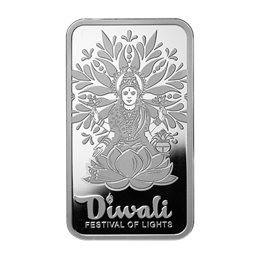 Buy 1 oz Silver Diwali Lakshmi and Sacred Cow Bar (2026), image 2