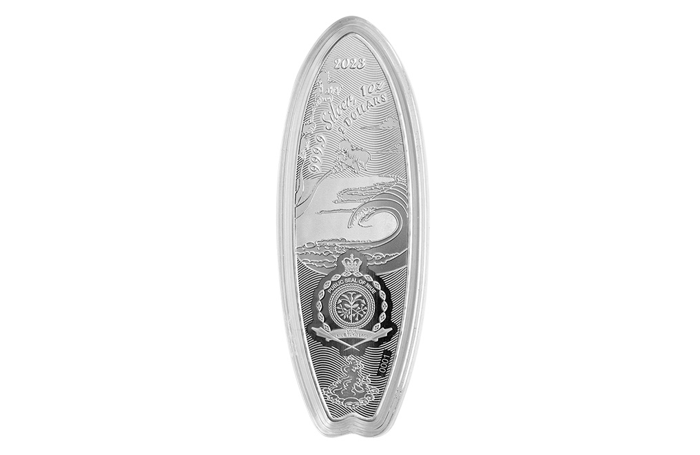 Buy 1 oz Silver Drew Brophy Enforcer Surfboard Coin (2023), image 1