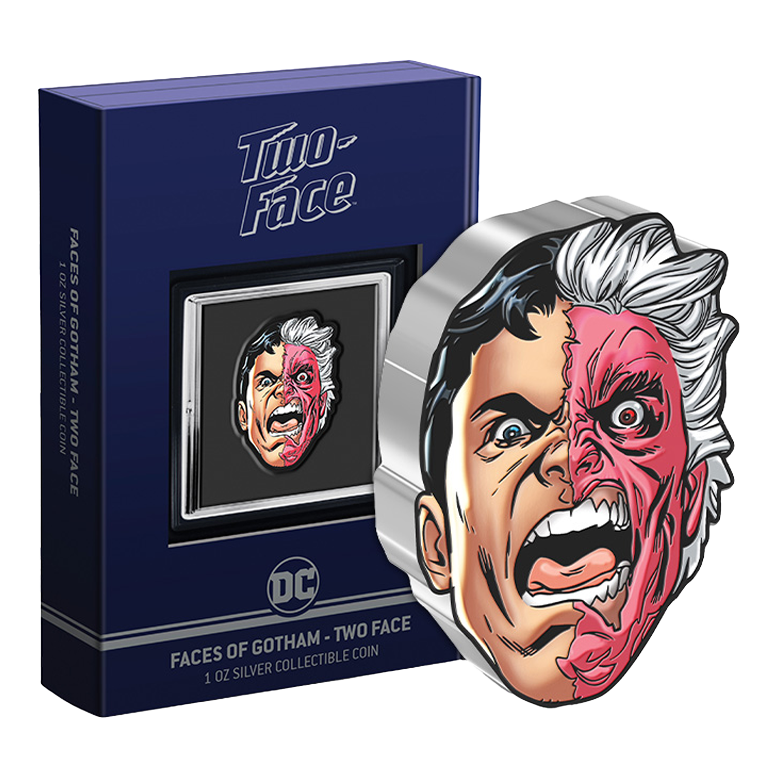 Buy 1 oz Silver Faces of Gotham™ TWO-FACE™ Coin (2022), image 2