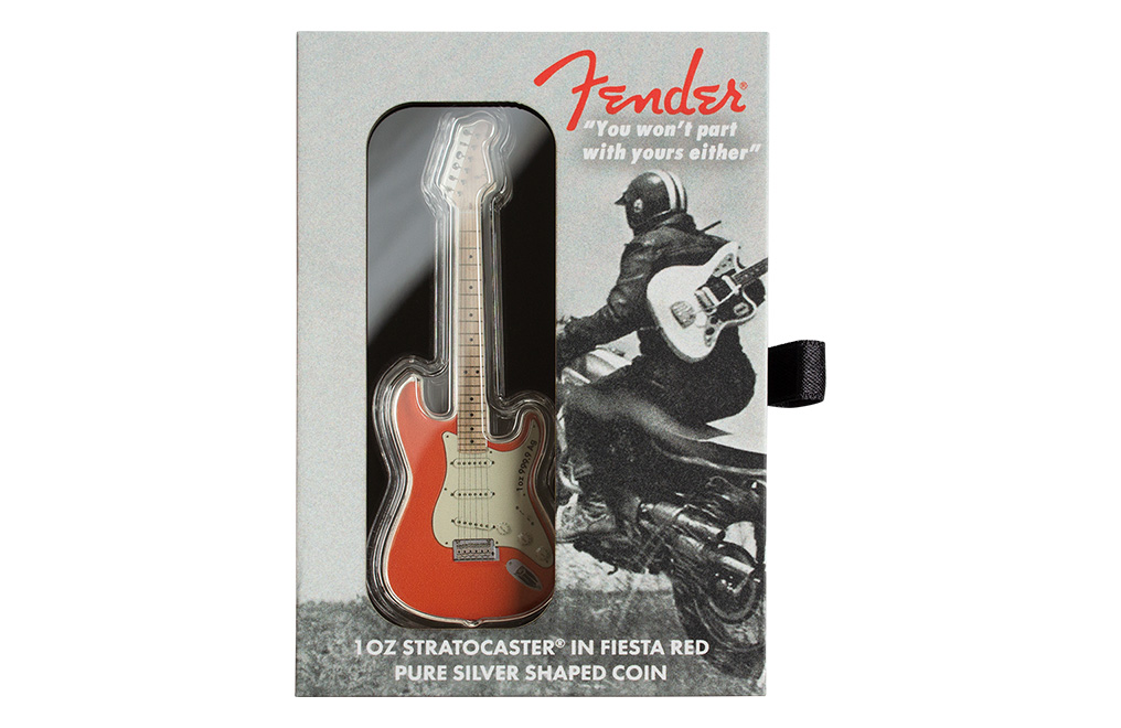 1 oz Silver Fiesta Red Fender® Stratocaster® Coin (2022), image 6