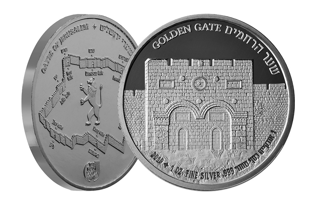 Buy 1 oz Silver Gates of Jerusalem Golden Gate Round (2019), image 2