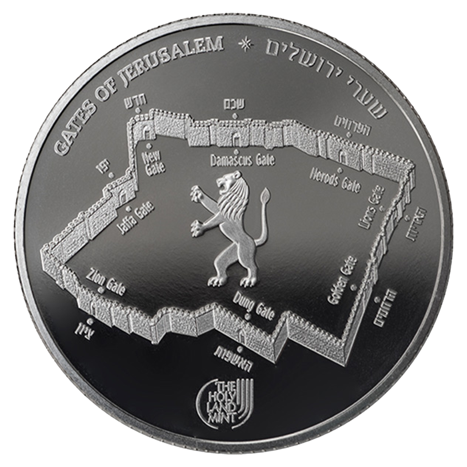 Buy 1 oz Silver Gates of Jerusalem Lion's Gate Round (2018), image 1
