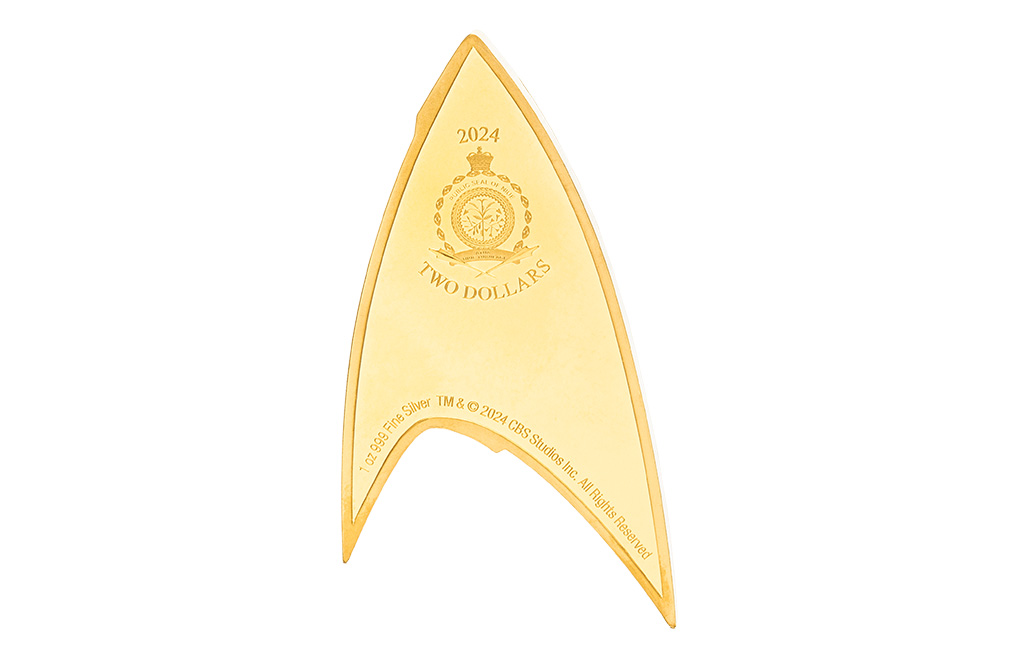 1 oz Silver Gilded Star Trek Starfleet Divisions Command Insignia Coin, image 1