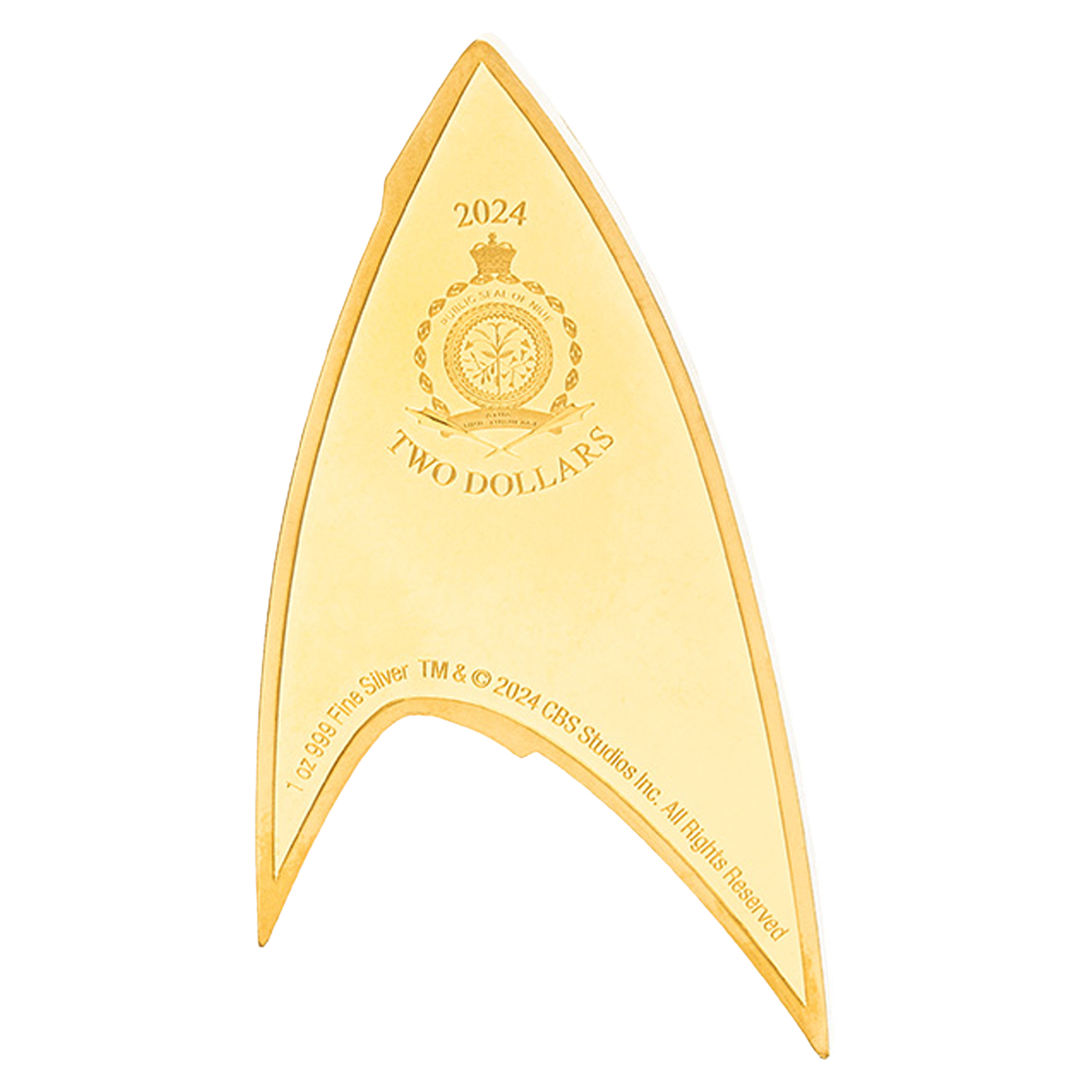 1 oz Silver Gilded Star Trek Starfleet Divisions Command Insignia Coin, image 1