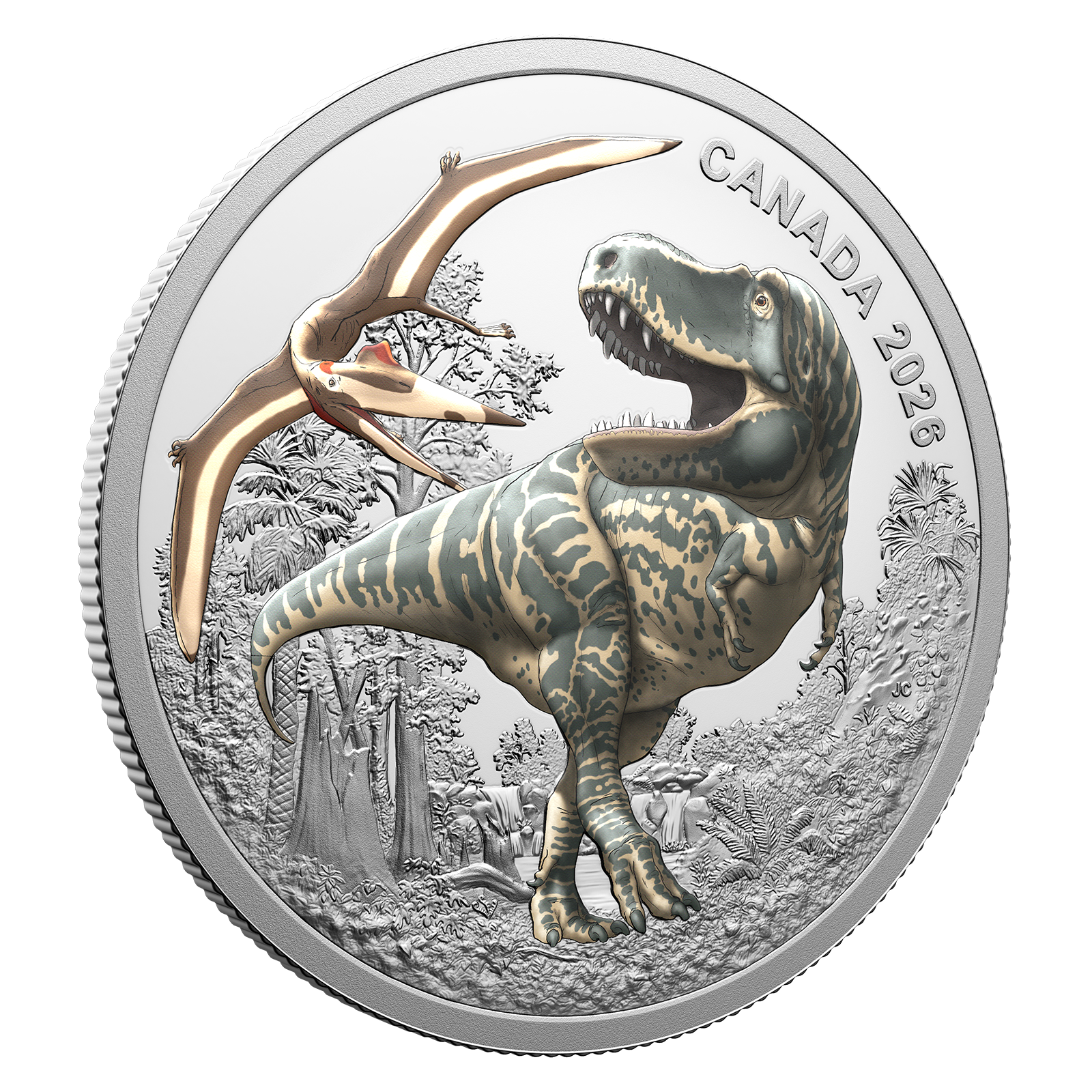 Buy 1 oz Silver Glow in the Dark T. rex Coin (2026), image 0