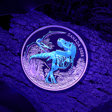 Buy 1 oz Silver Glow in the Dark T. rex Coin (2026), image 2