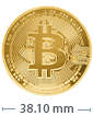 1 oz Silver Gold Plated Bitcoin Round .999