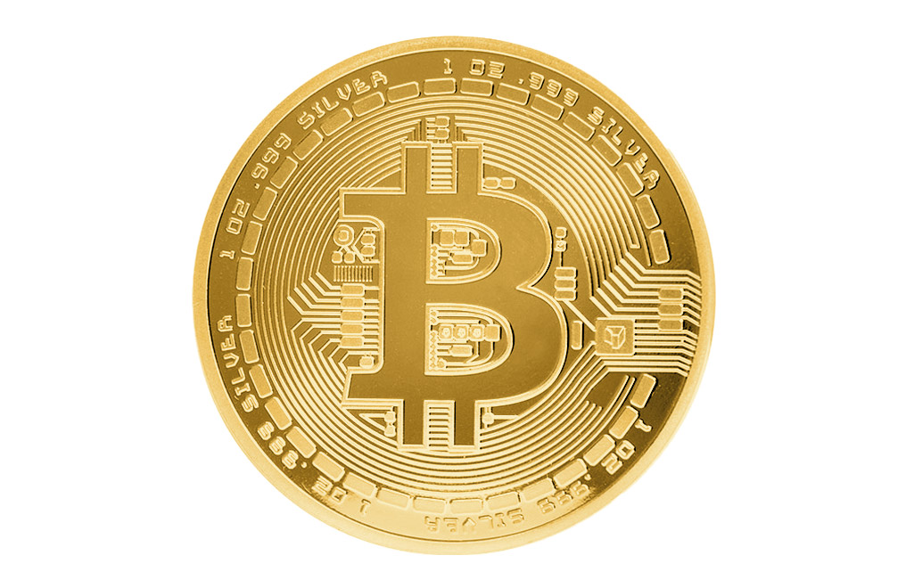 1 oz Silver Gold Plated Bitcoin Round, image 0