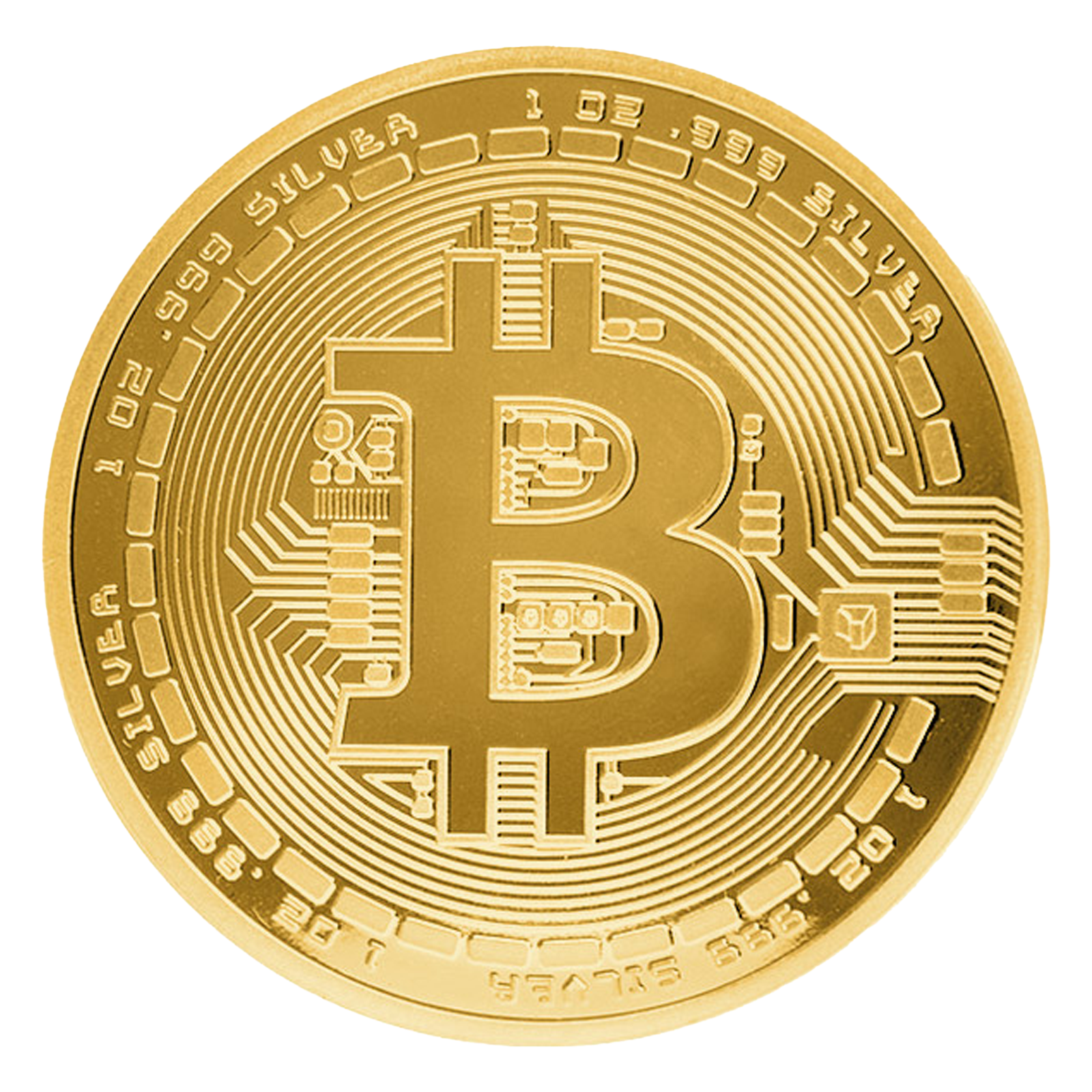 1 oz Silver Gold Plated Bitcoin Round, image 0