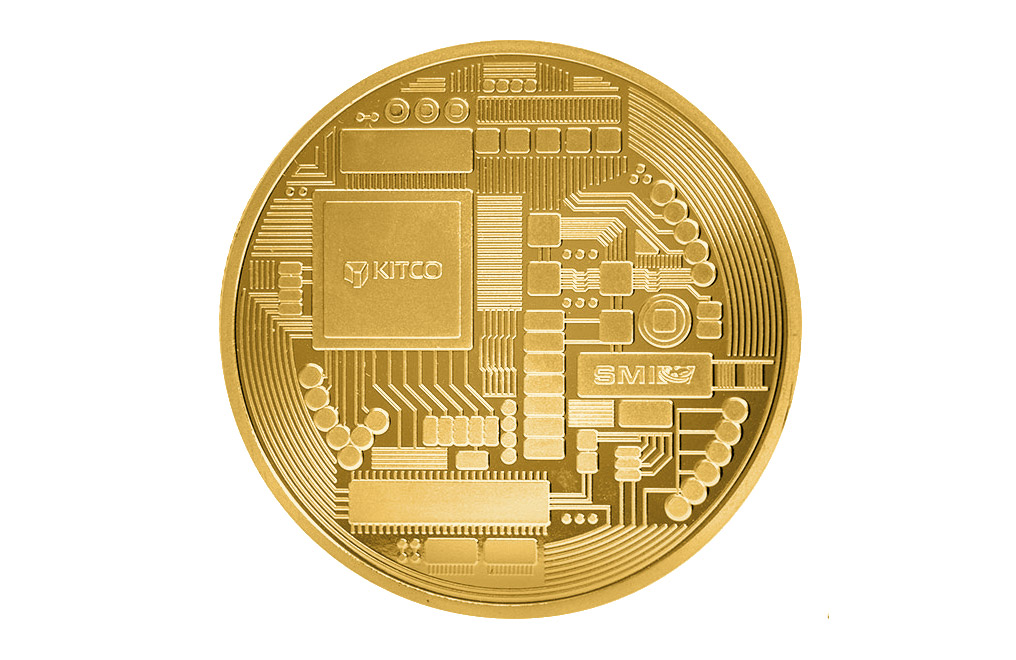 1 oz Silver Gold Plated Bitcoin Round, image 1