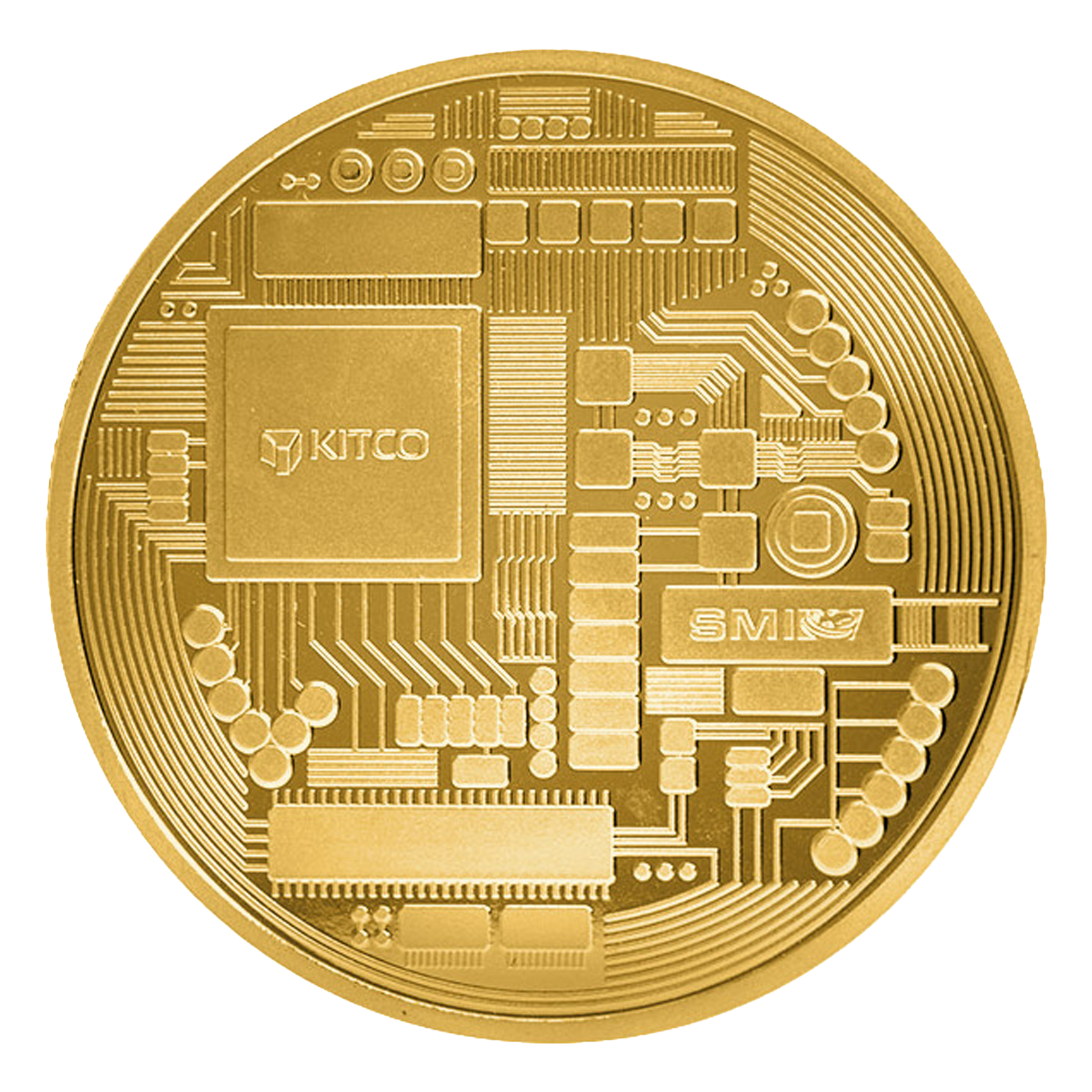 1 oz Silver Gold Plated Bitcoin Round, image 1