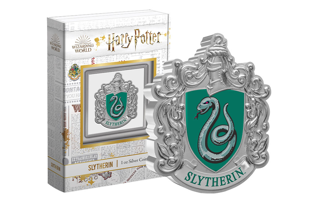 Buy 1 oz Silver Hogwarts™ Slytherin Crest (2021), image 2
