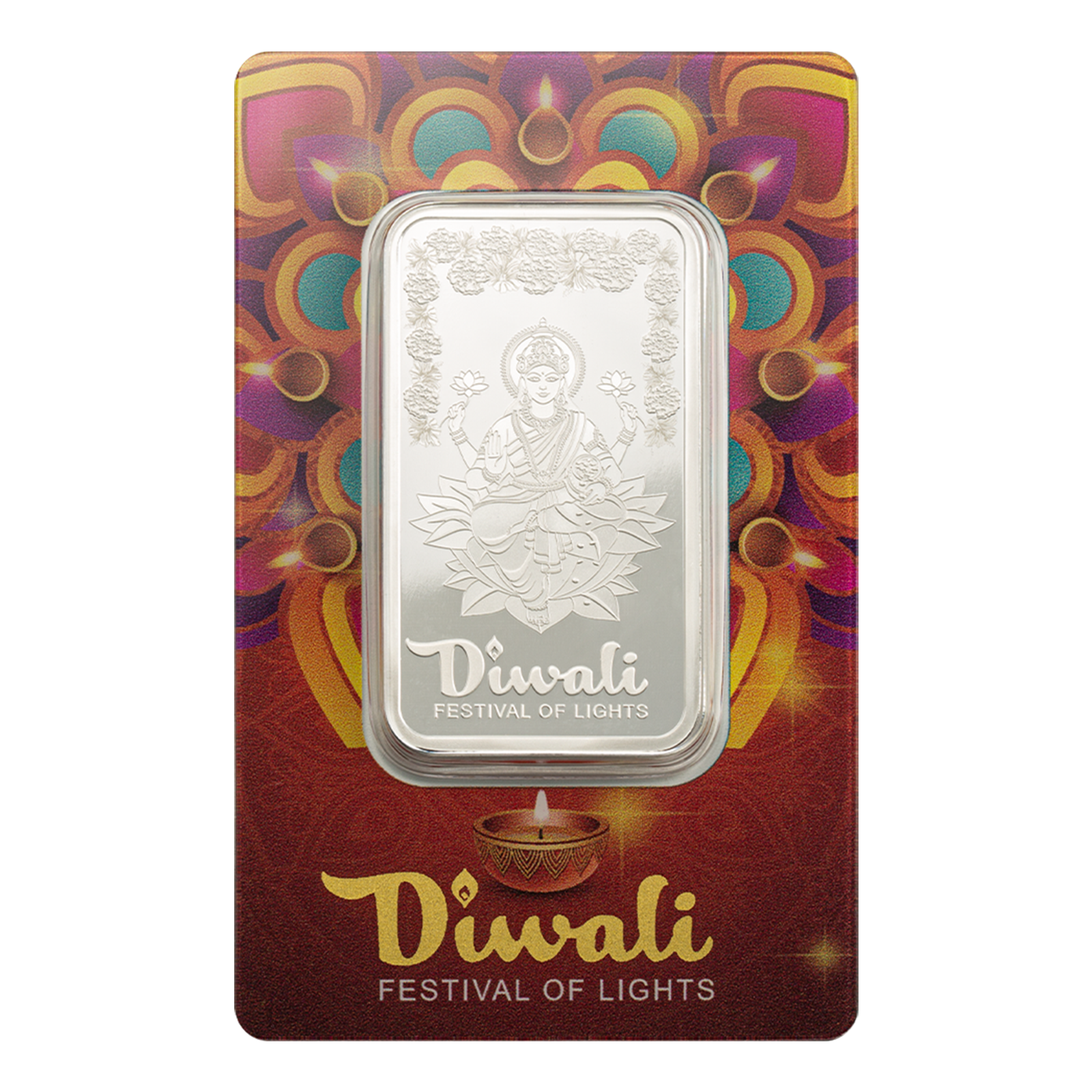Buy 1 oz Silver Diwali Lakshmi and Rangoli Bar (2025), image 0