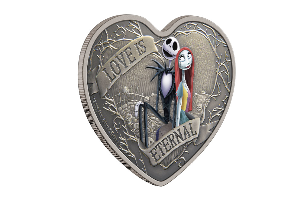 Buy 1 oz Silver Nightmare Before Christmas Heart-Shaped Love is Eternal Coin, image 2