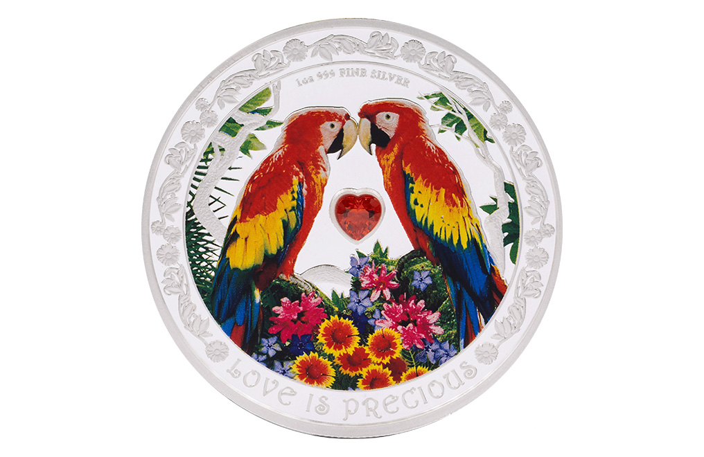 Buy 1 oz Silver Love is Precious Macaws Coin (2025), image 0