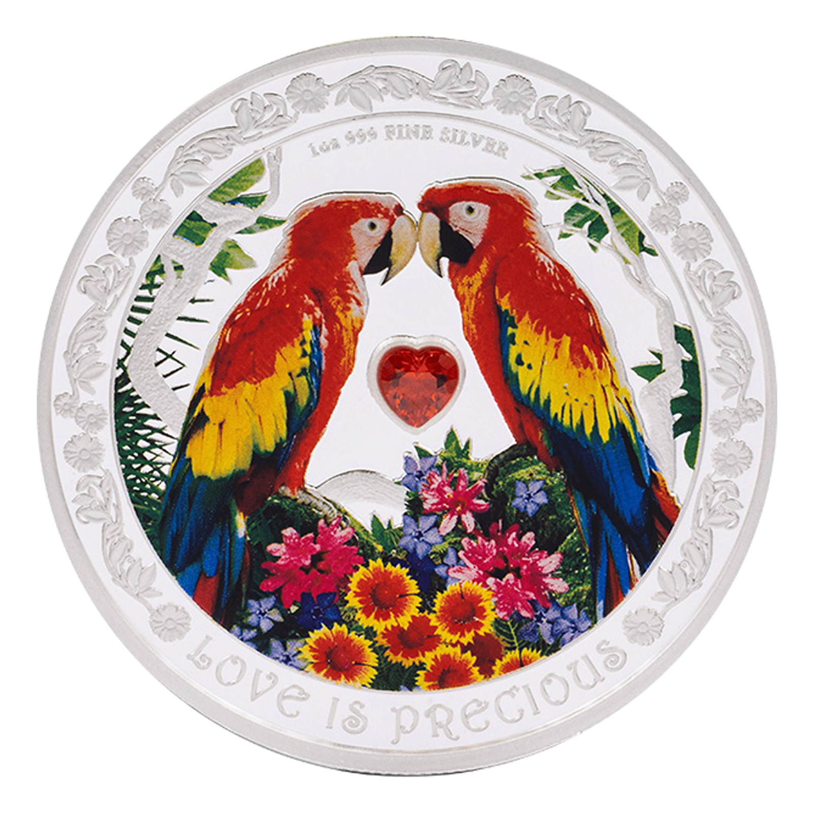 Buy 1 oz Silver Love is Precious Macaws Coin (2025), image 0