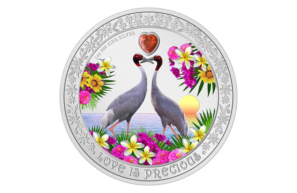 Buy 1 oz Silver Love is Precious Sarus Cranes Coin (2024), image 0