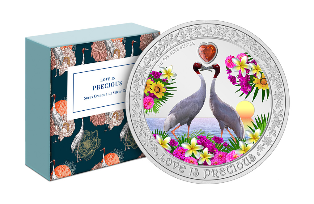 Buy 1 oz Silver Love is Precious Sarus Cranes Coin (2024), image 2