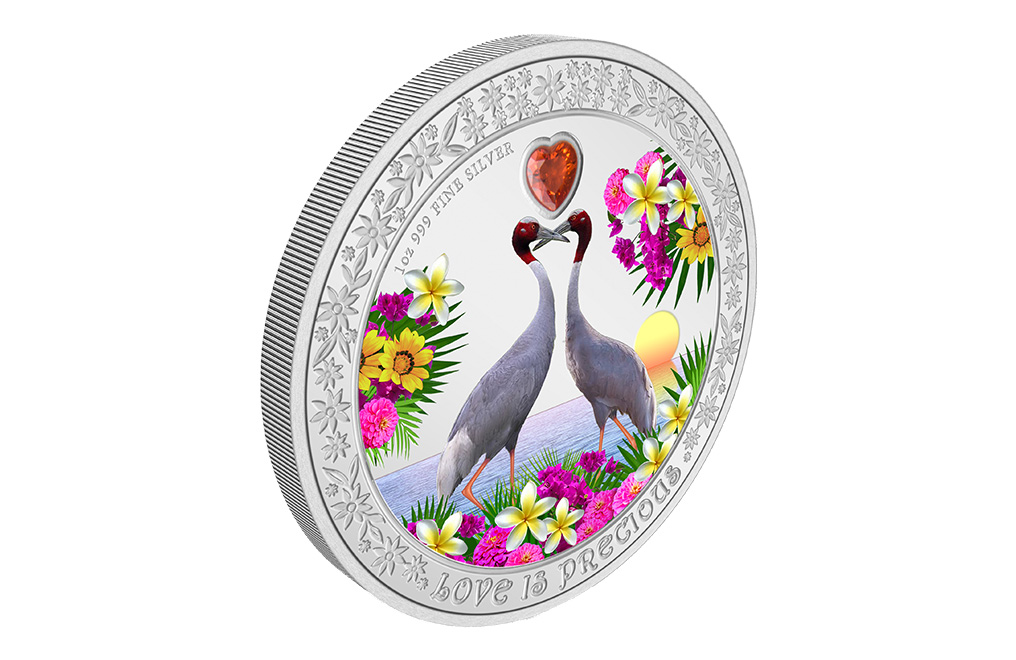 Buy 1 oz Silver Love is Precious Sarus Cranes Coin (2024), image 3