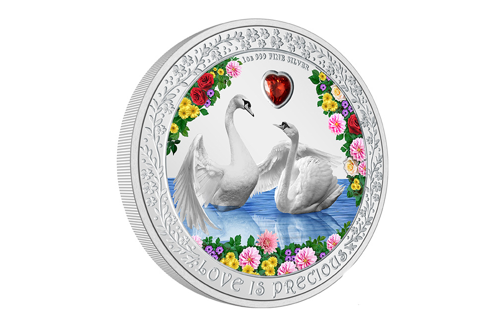 Buy 1 oz Silver Love is Precious Swans Coin (2023) .999, image 3