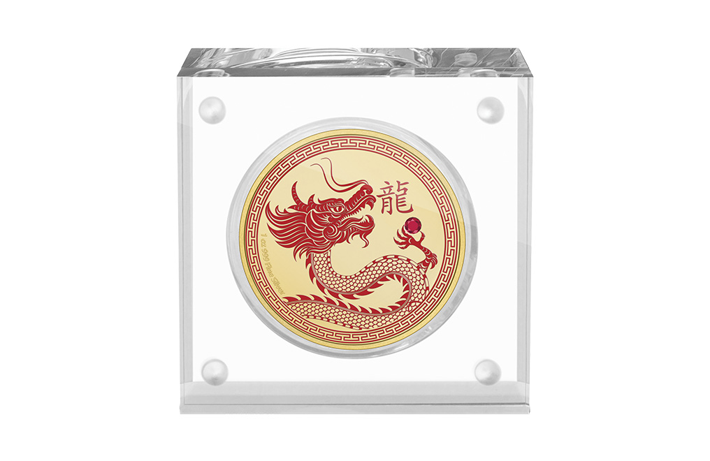 Buy 1 oz Silver Lunar Year of the Dragon Gilded Coin (2024), image 3