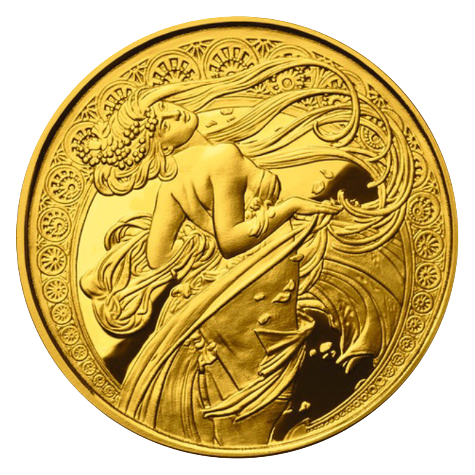 Buy 1 oz Silver Mucha Dance Gold Plated Proof Round [US Shipping the week of Nov 17th], image 0