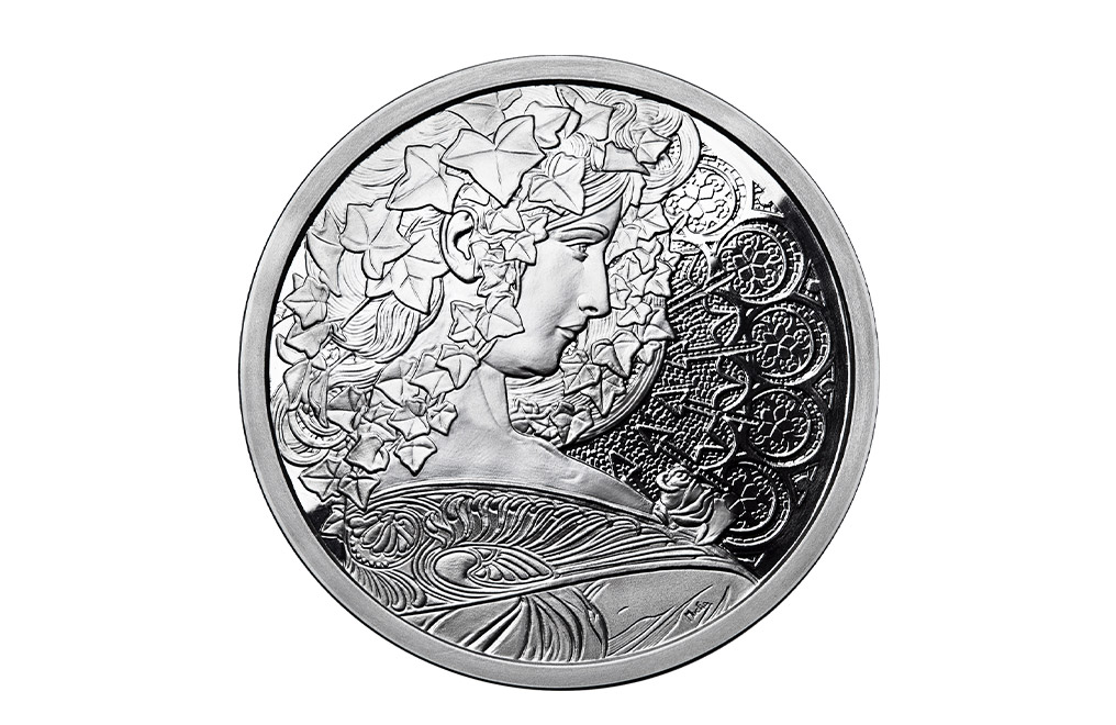 Buy 1 oz Silver Mucha Ivy Proof Round, image 0