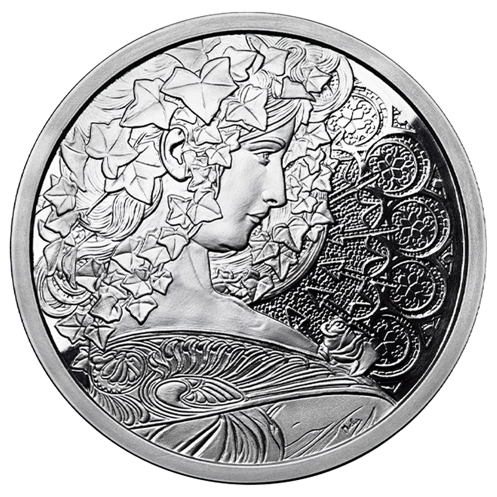 Buy 1 oz Silver Mucha Ivy Proof Round, image 0