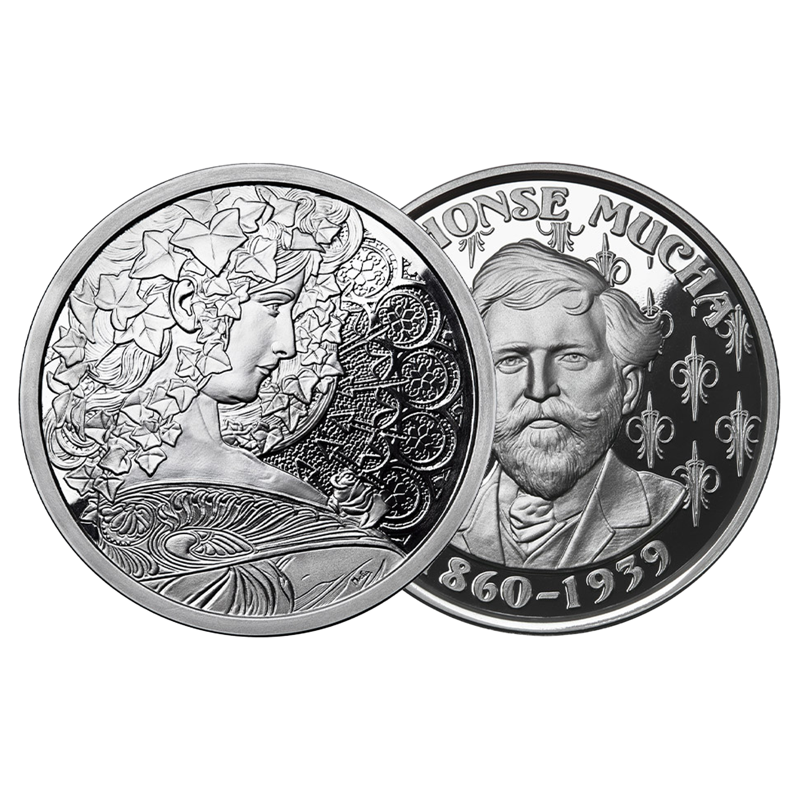 Buy 1 oz Silver Mucha Ivy Proof Round, image 2