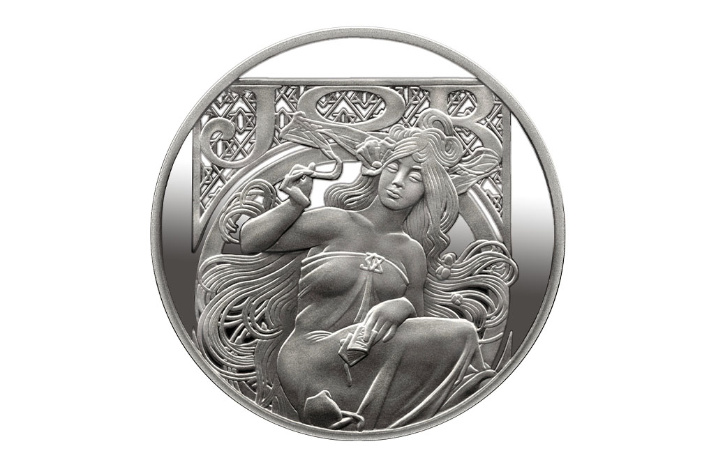 MUCHA ART: -Limited Mintage of 3000 New w CoA 1 oz Proof Silver Round JOB
