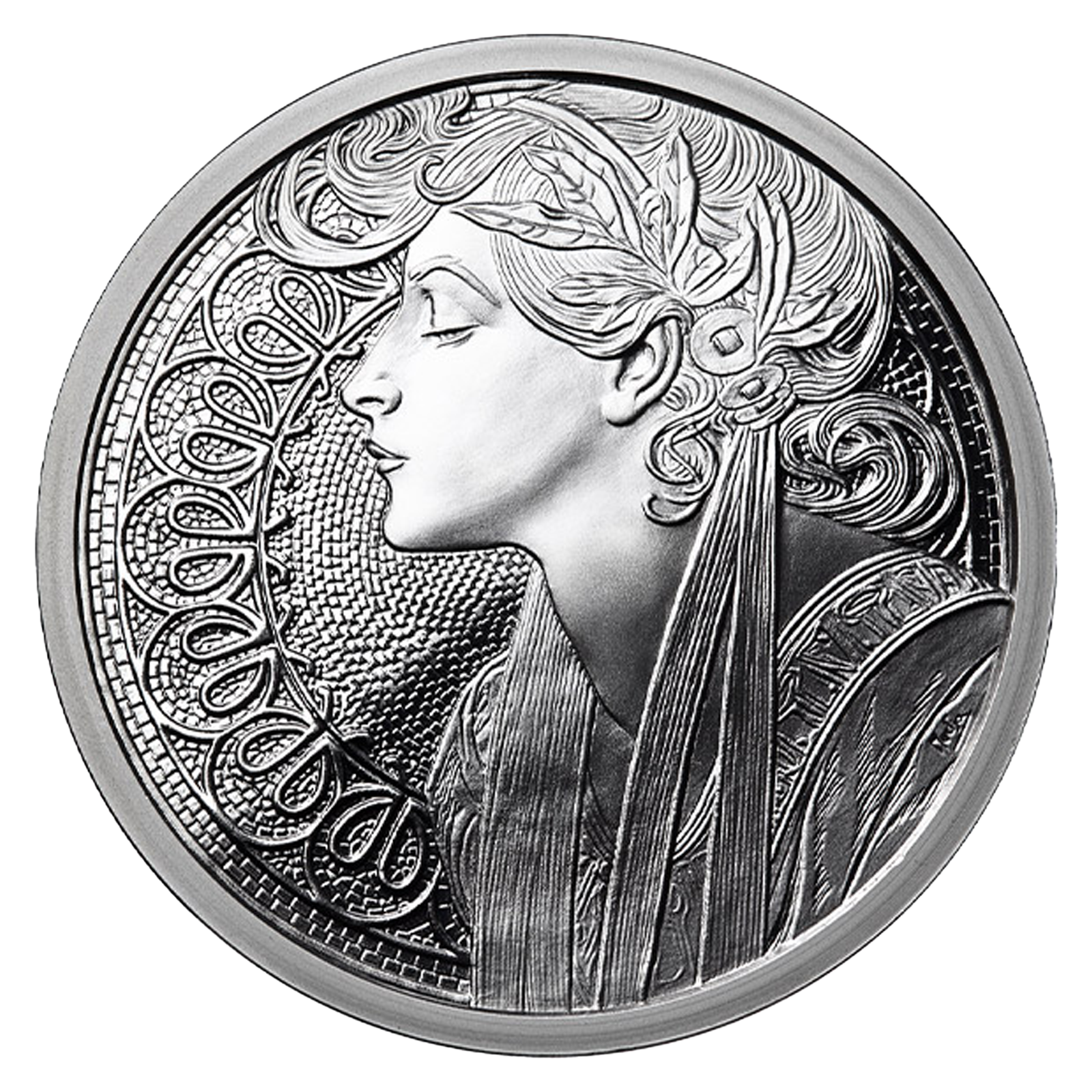 Buy 1 oz Silver Mucha Laurel Proof Round, image 0