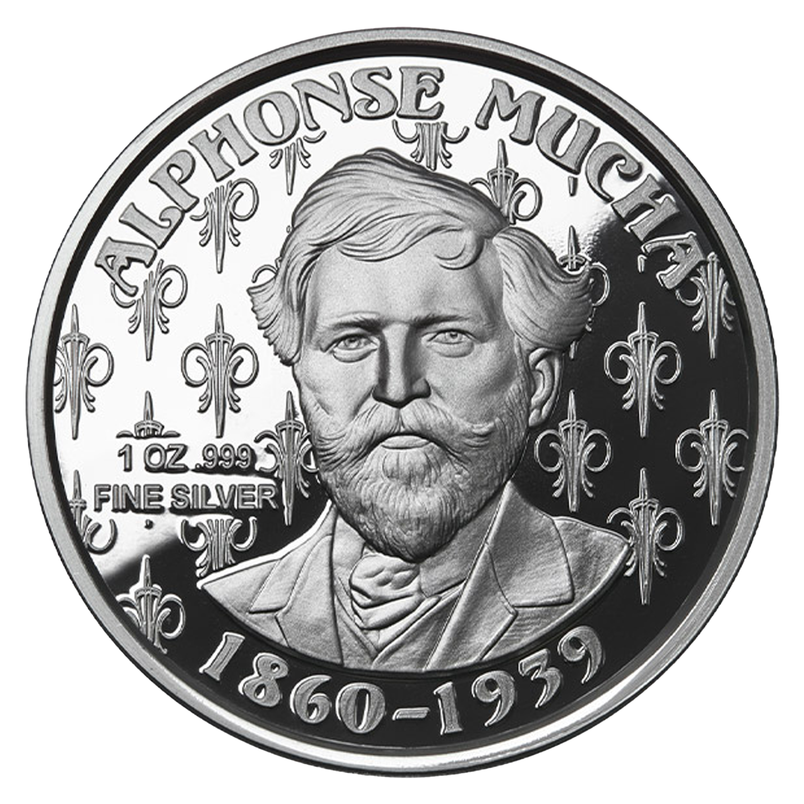 Buy 1 oz Silver Mucha Laurel Proof Round, image 1