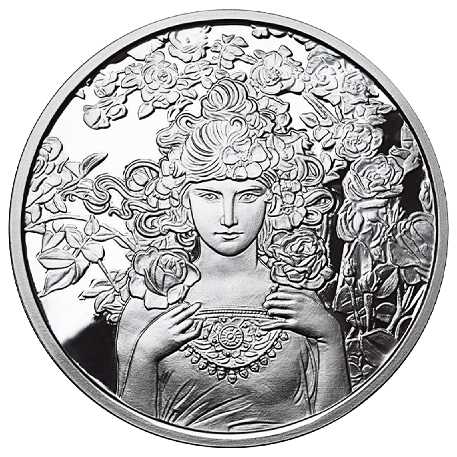Buy 1 oz Silver Mucha Rose Proof Round, image 0