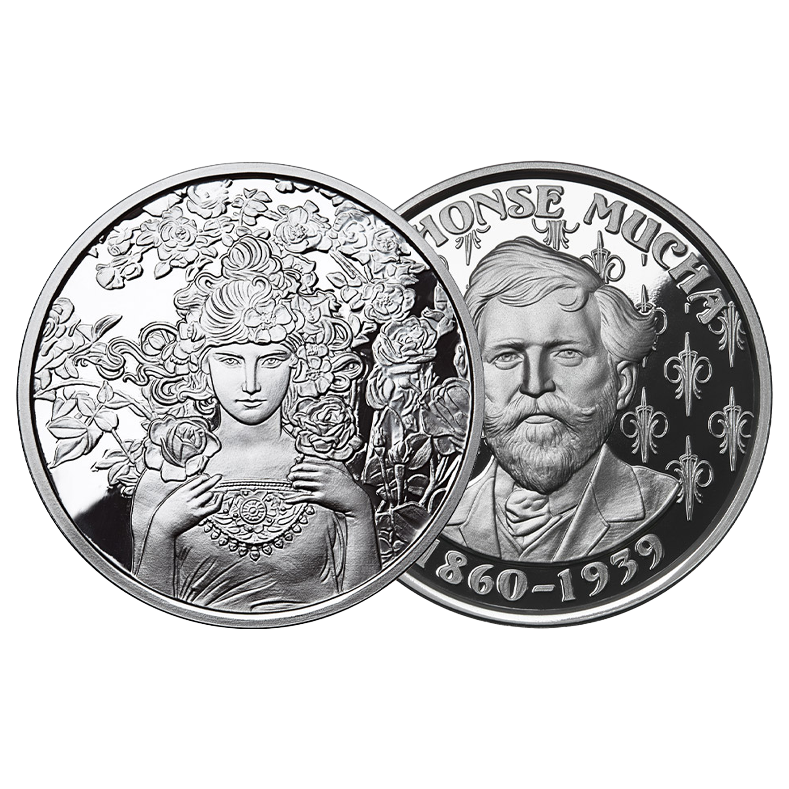 Buy 1 oz Silver Mucha Rose Proof Round, image 2