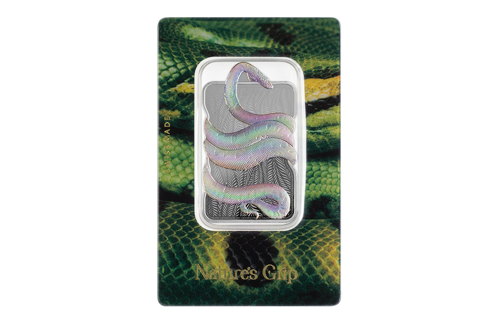 Buy 1 oz Silver Nature's Grip Green Anaconda Legal Tender Bar (2024), image 3