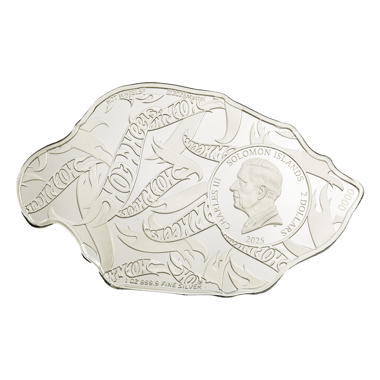 Buy 1 oz Silver PAMP Hot Wheels™ Burning Tire Coin (2025), image 1