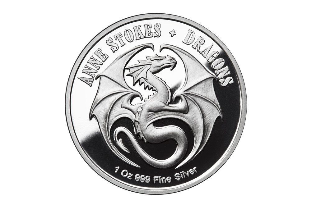 Buy 1 oz Silver Round .999 - Anne Stokes - Water Dragon, image 1