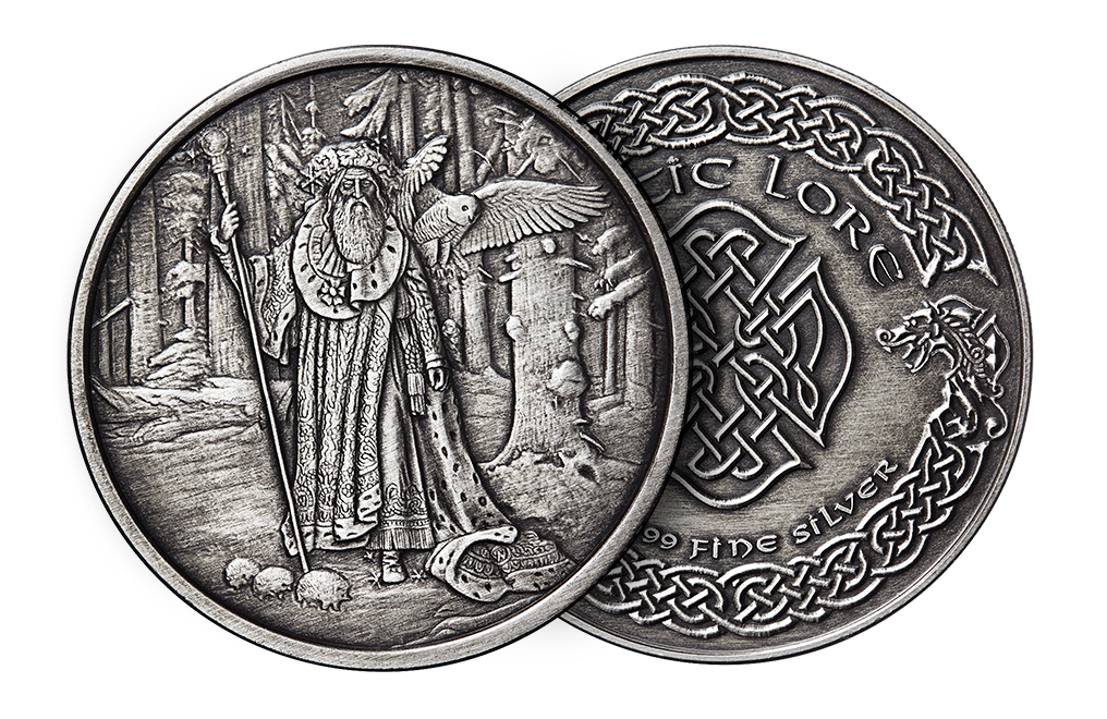 Buy 1 oz Silver Round .999-Celtic- Merlin (Antique), image 2