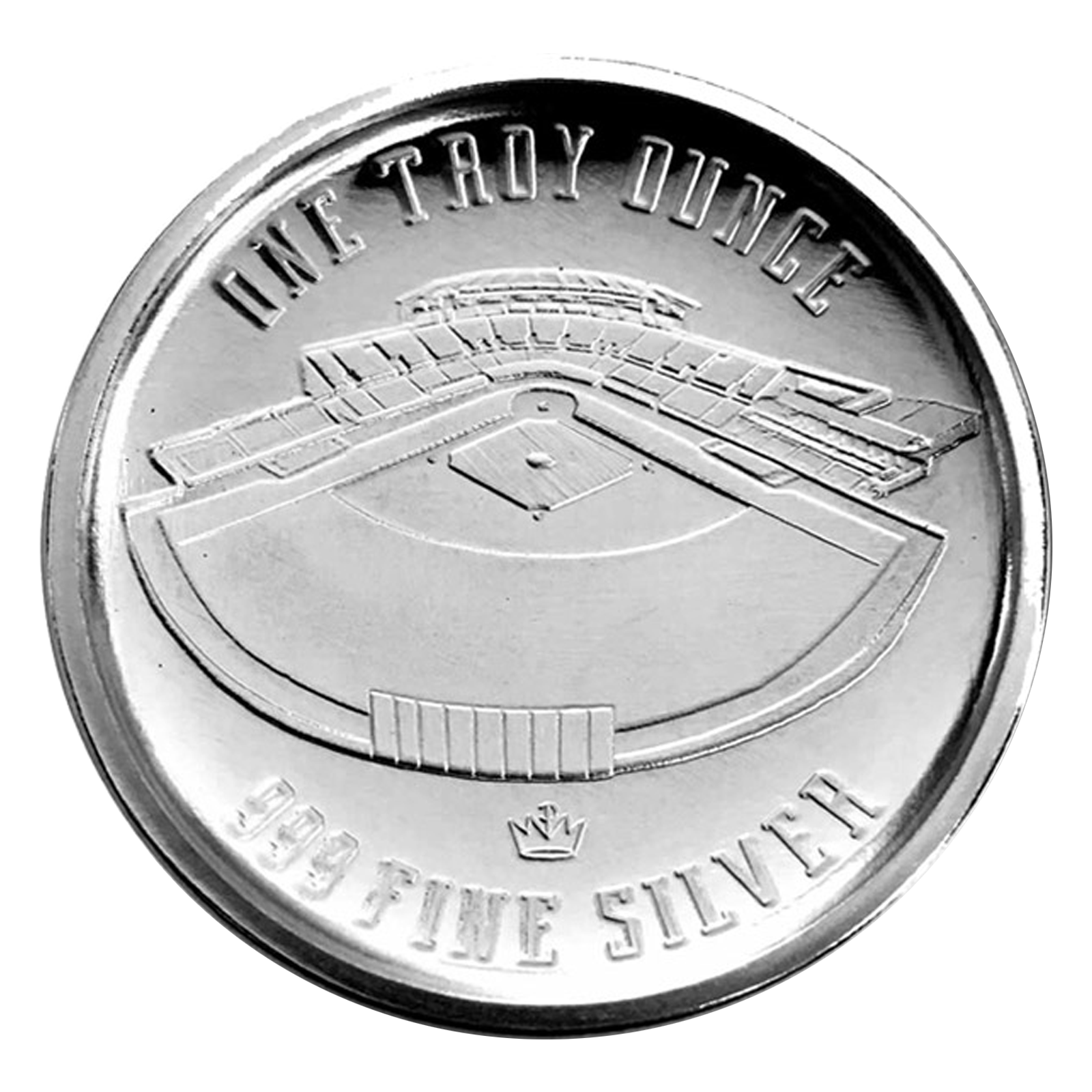 Buy 1 oz Silver Curved Domed 3D Baseball Round (wear and tear), image 1