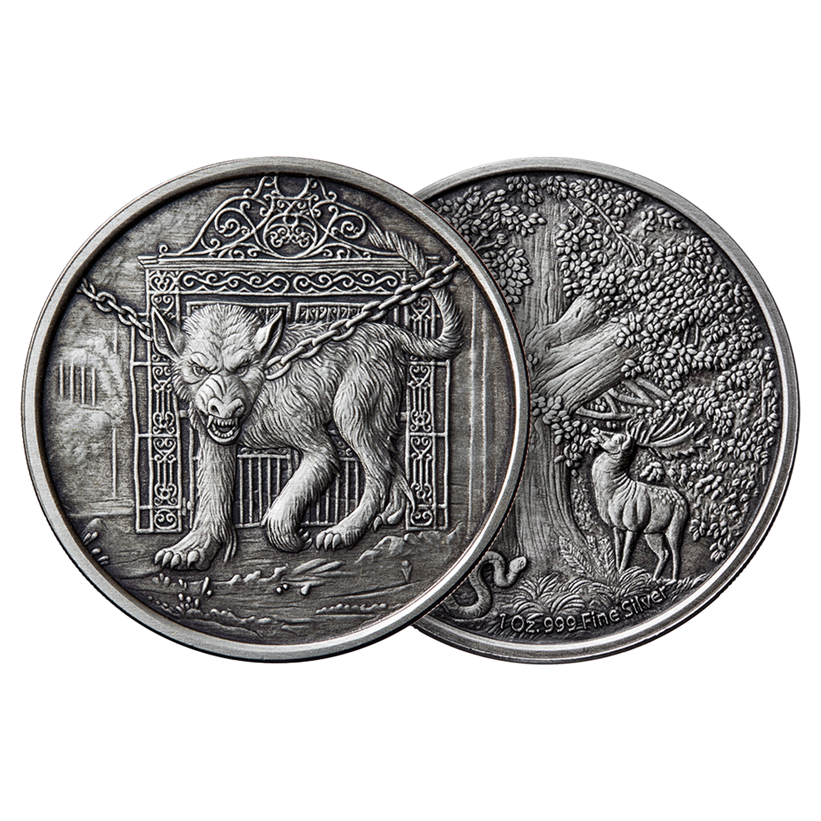 Buy 1 oz Silver Round .999- Hellhound (Antique Finish), image 2