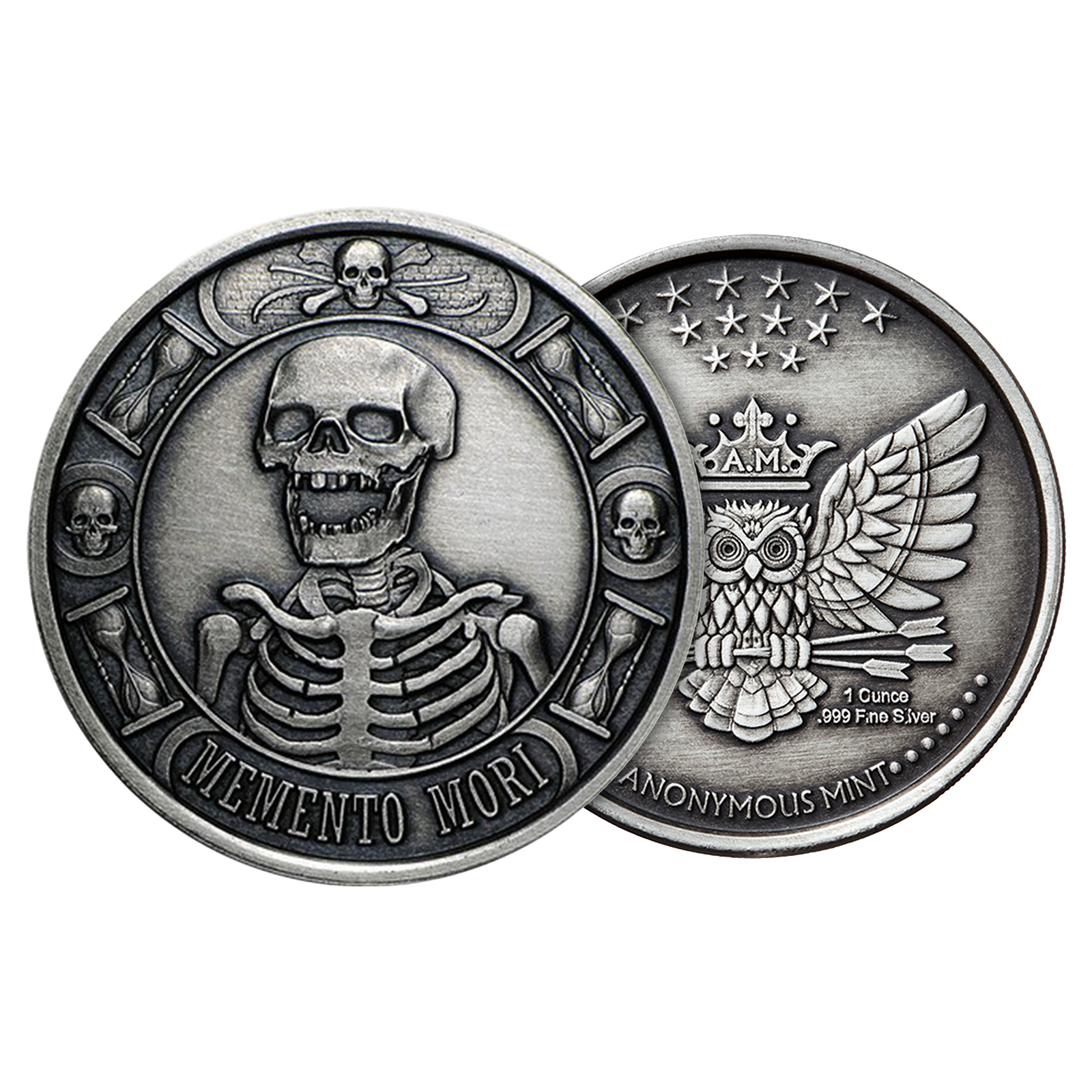 Buy 1 oz Silver Round .999- Memento Mori (Antique), image 2