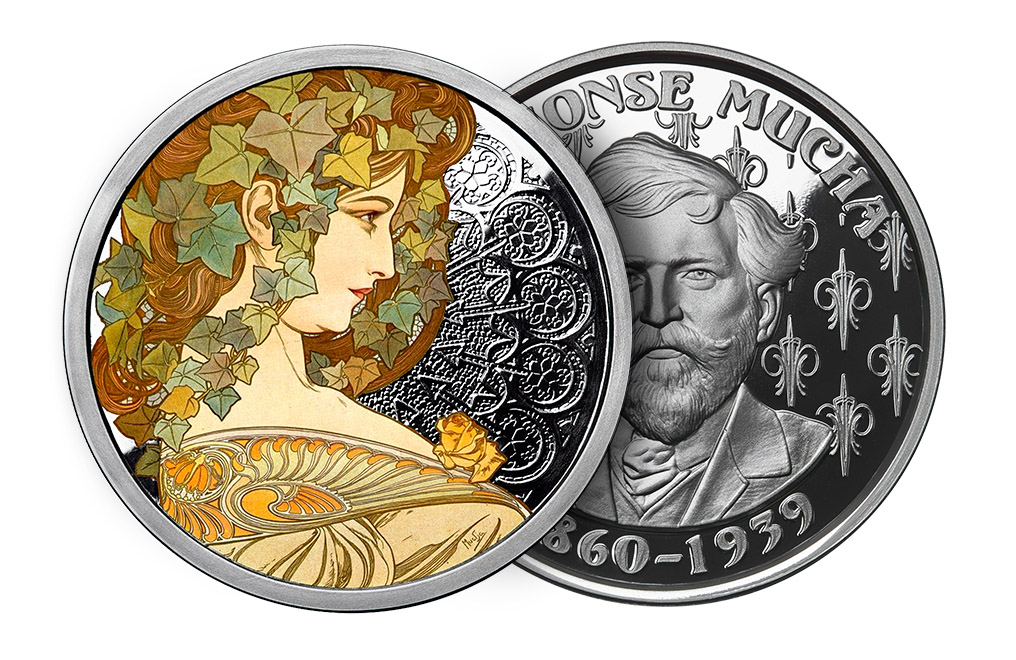 Buy 1 oz Silver Round .999 - Mucha - Ivy (Colorized), image 2