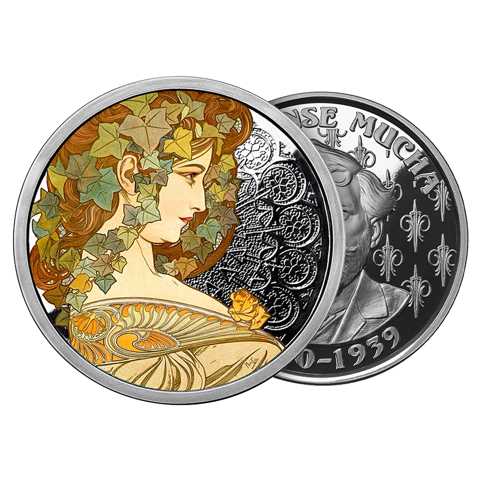 Buy 1 oz Silver Round .999 - Mucha - Ivy (Colorized), image 2
