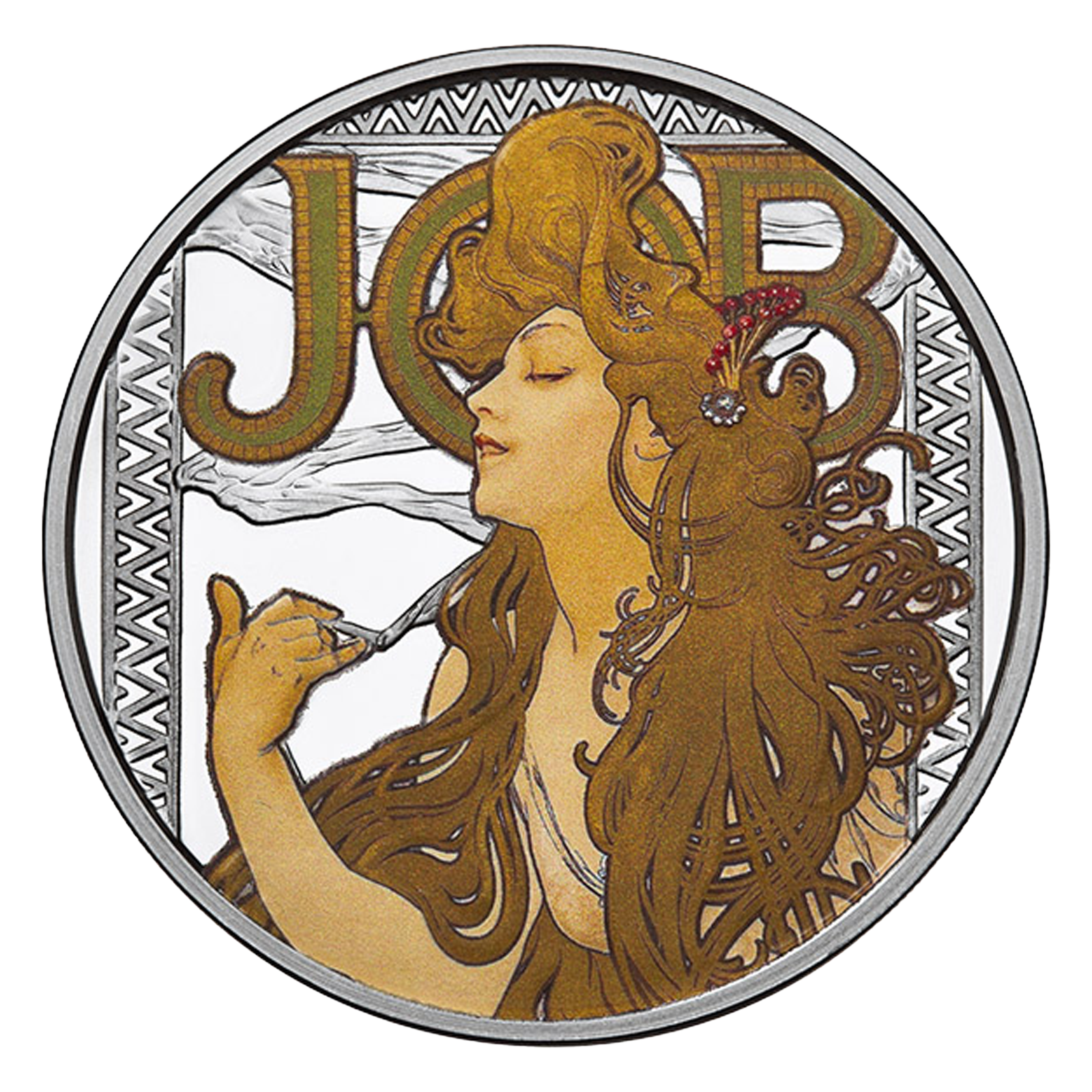 Buy 1 oz Silver Round .999 -Mucha- JOB (Colorized), image 0
