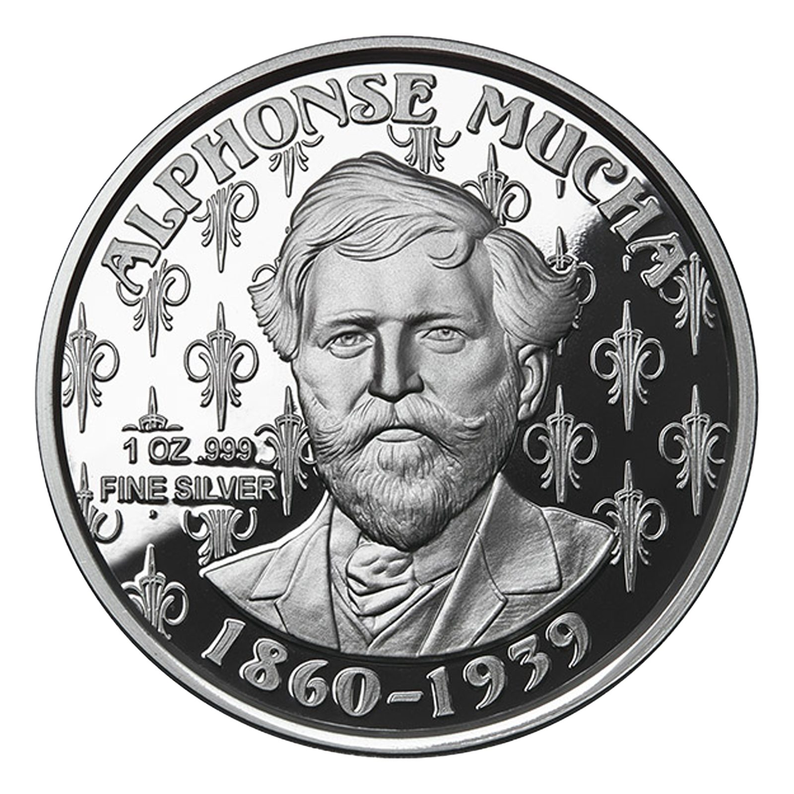 Buy 1 oz Silver Round .999 -Mucha- JOB (Colorized), image 1