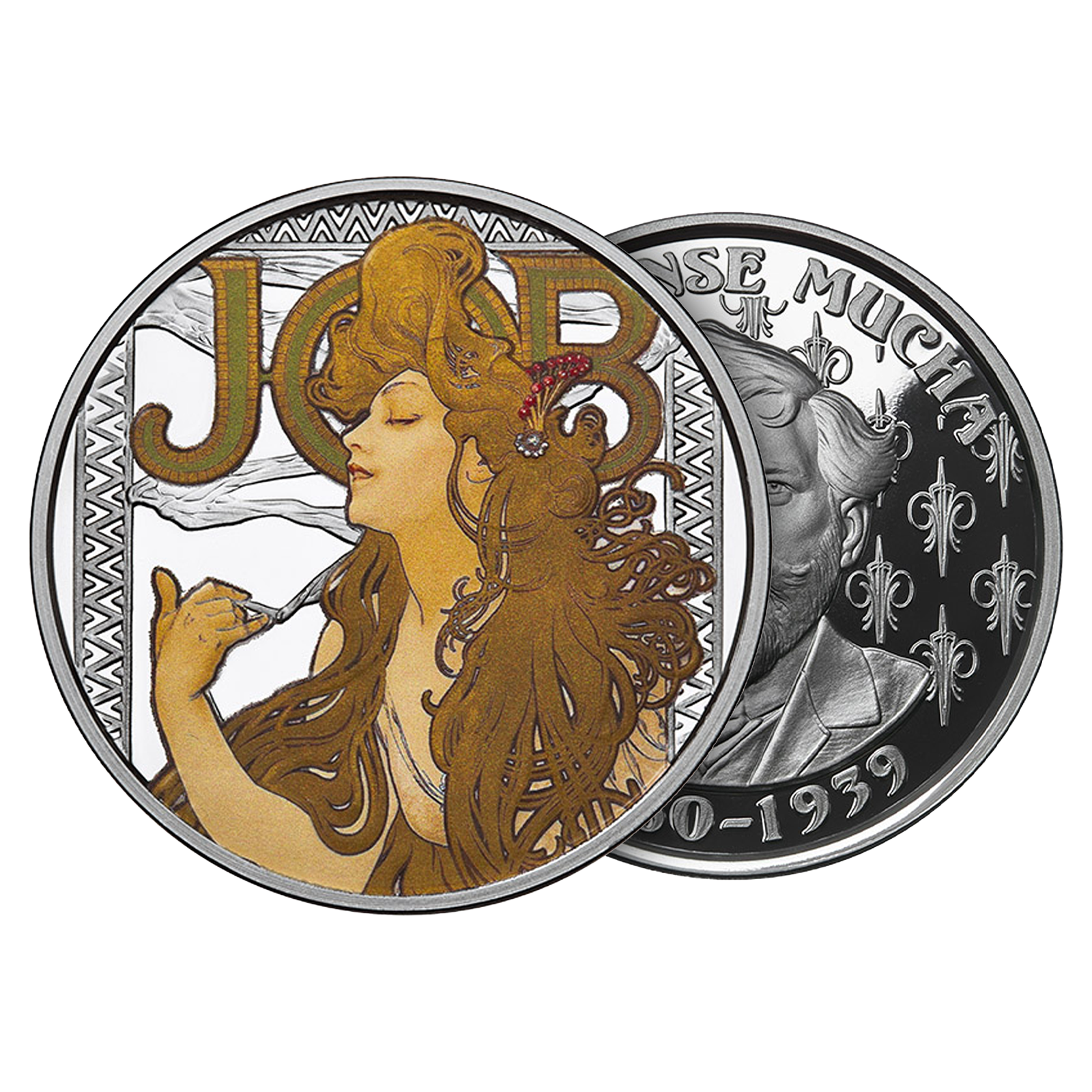 Buy 1 oz Silver Round .999 -Mucha- JOB (Colorized), image 2